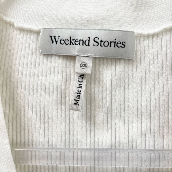 Weekend Stories Lux Ribbed Cardigan Ivory Size XS - Picture 6 of 6